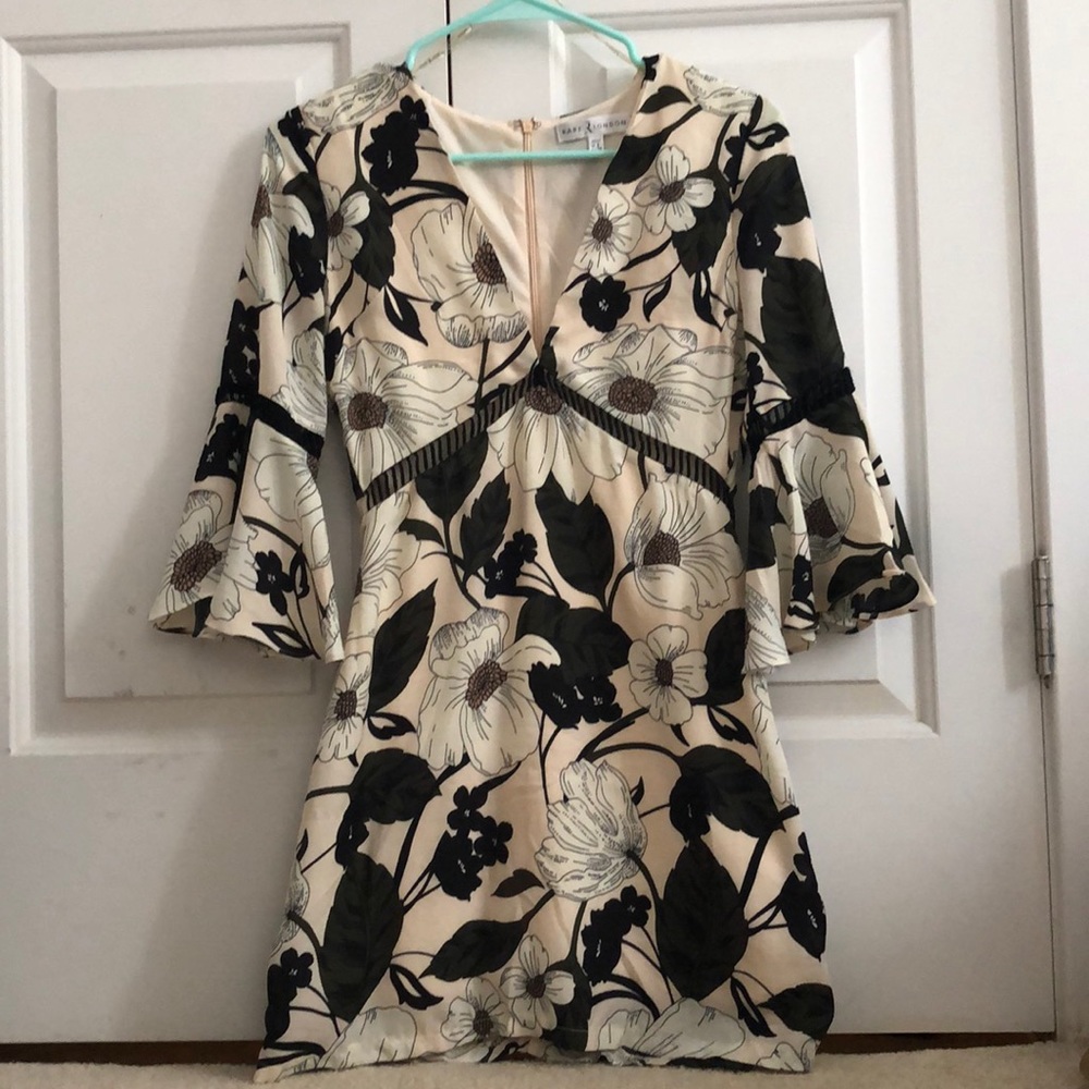 Beautiful floral Rare London dress with peekaboo